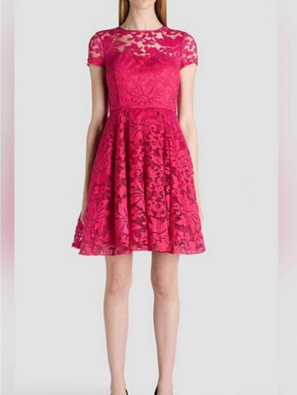 Ted Baker Fuchsia Lace Fit-and-Flare Dress size 1 ( US 4)